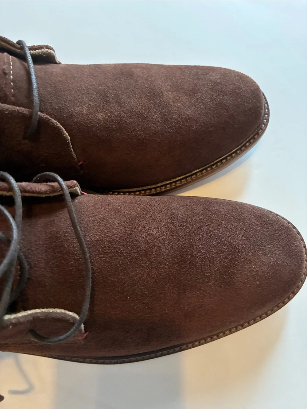 Stafford Brown Suede Chukka Boots with Red Sole Accents